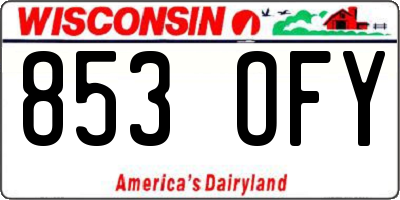 WI license plate 853OFY