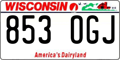 WI license plate 853OGJ