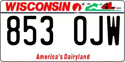 WI license plate 853OJW