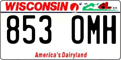 WI license plate 853OMH