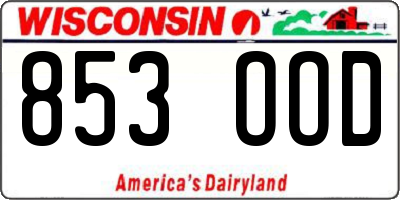 WI license plate 853OOD