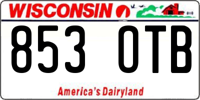 WI license plate 853OTB