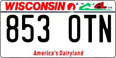 WI license plate 853OTN