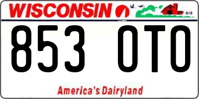 WI license plate 853OTO