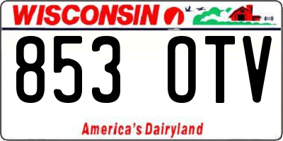 WI license plate 853OTV