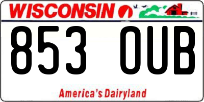WI license plate 853OUB