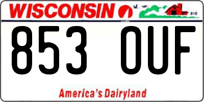 WI license plate 853OUF