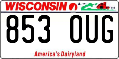 WI license plate 853OUG
