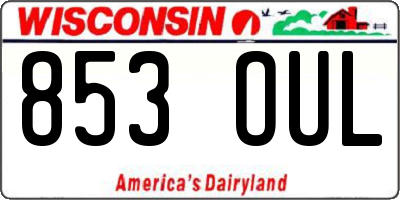 WI license plate 853OUL
