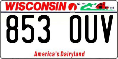 WI license plate 853OUV