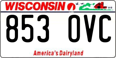 WI license plate 853OVC
