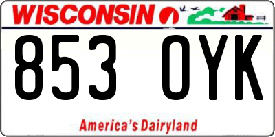 WI license plate 853OYK