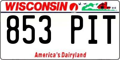 WI license plate 853PIT