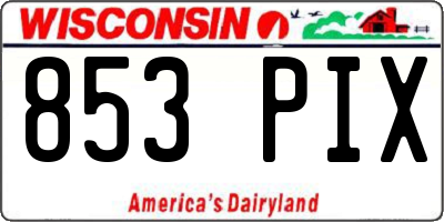 WI license plate 853PIX