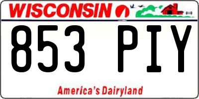 WI license plate 853PIY