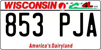 WI license plate 853PJA