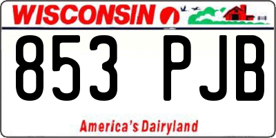 WI license plate 853PJB