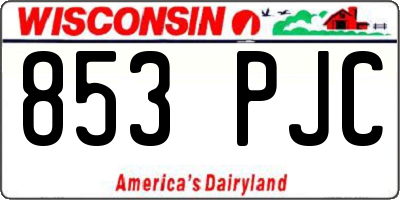 WI license plate 853PJC