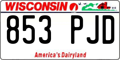 WI license plate 853PJD