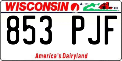 WI license plate 853PJF