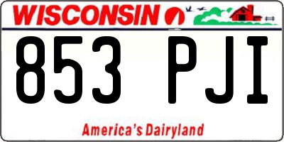 WI license plate 853PJI