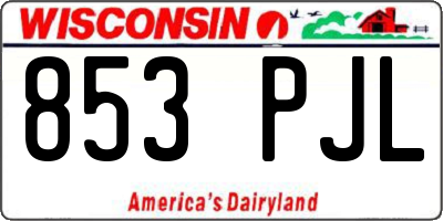 WI license plate 853PJL