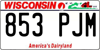 WI license plate 853PJM