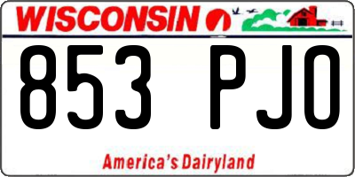 WI license plate 853PJO