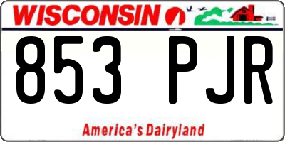 WI license plate 853PJR