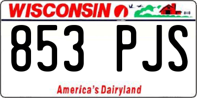 WI license plate 853PJS
