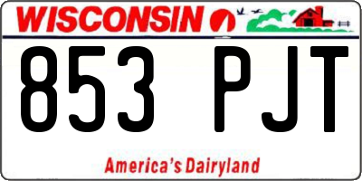 WI license plate 853PJT