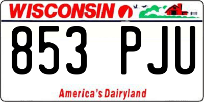 WI license plate 853PJU