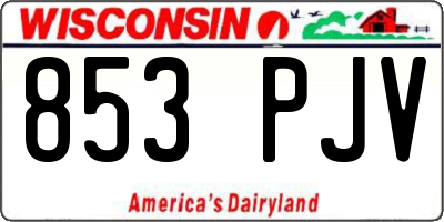 WI license plate 853PJV