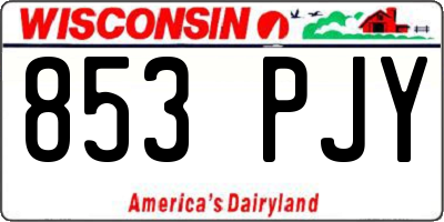 WI license plate 853PJY