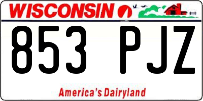 WI license plate 853PJZ