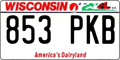 WI license plate 853PKB