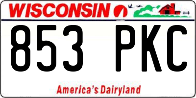 WI license plate 853PKC