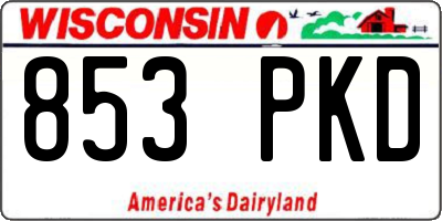 WI license plate 853PKD