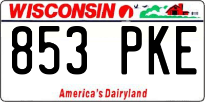 WI license plate 853PKE