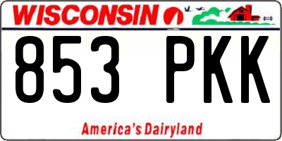 WI license plate 853PKK