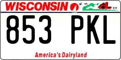 WI license plate 853PKL