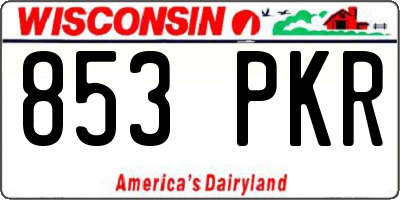 WI license plate 853PKR