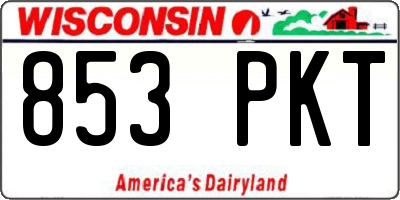 WI license plate 853PKT