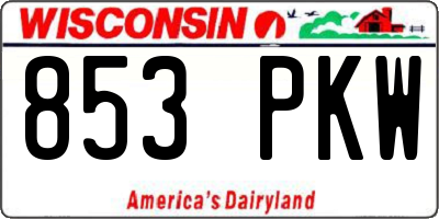 WI license plate 853PKW