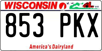 WI license plate 853PKX