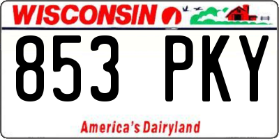 WI license plate 853PKY