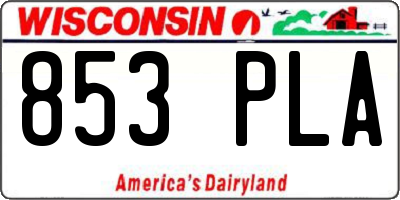 WI license plate 853PLA