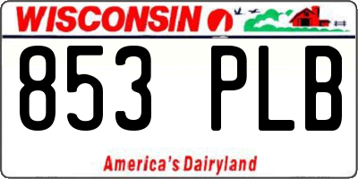 WI license plate 853PLB