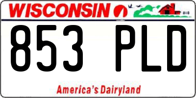 WI license plate 853PLD