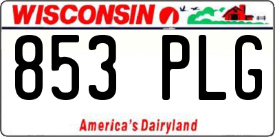 WI license plate 853PLG